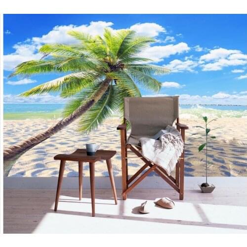 High Quality Customize size Modern photo wall murals wallpaper beach landscape wallpapers for living room