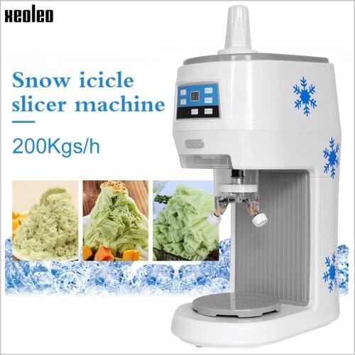 XEOLEO Ice shave machine 70kgs/h Commercial Ice shaver 300W Shaved ice machine Mini 110/220V White Snow Ice maker Icicle Slicer