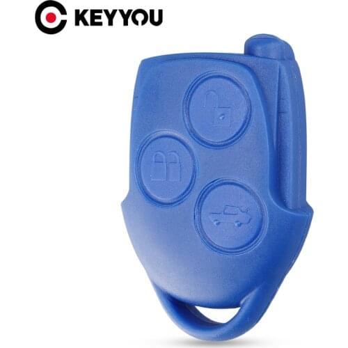 KEYYOU 20x For Ford Transit Connect Set 3 Button Blue FO21 Blade Replacement Auto Car Cover Case Fob Remote Key for Ford