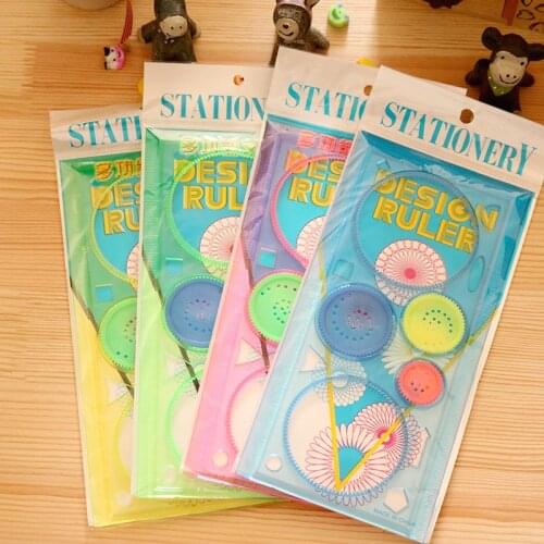 1SET Spirograph Ruler Set , Multifunction Design Ruler for Kids