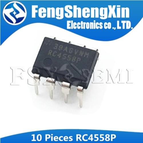 10PCS RC4558P DIP8 RC4558 DIP DUAL GENERAL-PURPOSE OPERATIONAL AMPLIFIER IC
