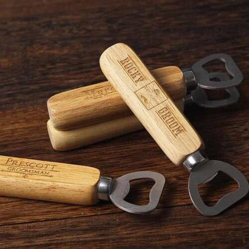 100Pcs Personalized Beer Wine Opener Wedding Favor,Wooden Handle Bottle Opener,Custom Birthday Engagement Anniversary Party Gift
