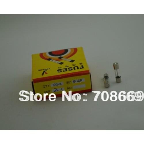 100pcs Fast Blow Glass Fuse, 5mm x 20mm 250V 2A