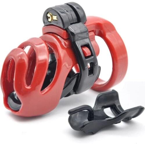 2020 Resin Standard Male Chastity Device Penis Lock Adult Bondage Cock Cage With 4 Size Penis Rings Chastity Belt Sex Product