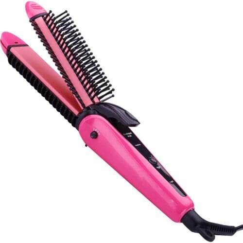 3 In 1 Hair Roller Styler Curling Wand Curly Curls Hair Curlers Curling Wand Brush Comb Straighting Curling Irons Sale