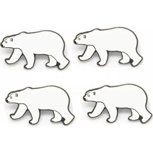 LOTs 5 pcs Polar Bear Lapel Hat Cap Tie Pin Badge / Brooch Animal Lovers Gift Souvenir New Fans Gifts Jewelry 2.5 X 1.25 CM