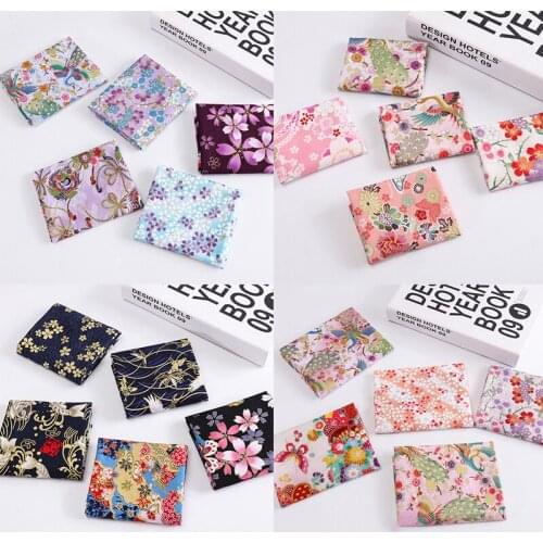 5 Pieces/Set Flower Pattern Patchwork Cloth Japanese Style for Household Sewing Supplies Multi Purpose DIY Handmade Accessories