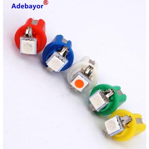 500pcs T5 B8.5D 5050 1led smd T5 Lamp Car Gauge Speedo Dash Bulb Dashboard instrument Light Wedge Interior Lamp wholesale