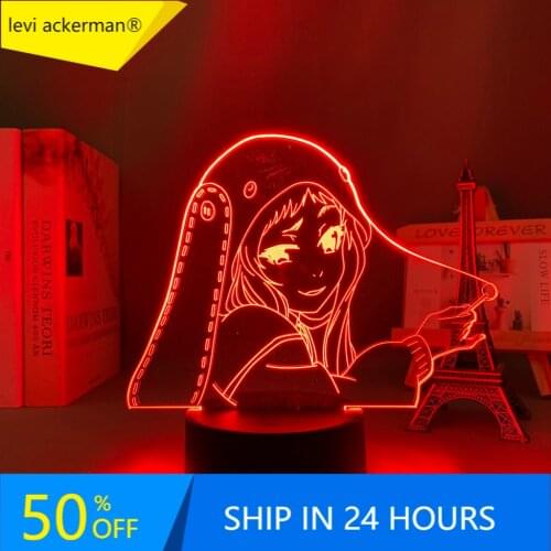 Anime 3d Light Kakegurui Compulsive Gambler Runa Yomozuki Figure for Kids Bedroom Decor Nightlight Manga Gift Room Table Lamp