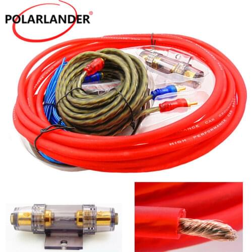 Car Power Subwoofe With Fuse Holder Audio Wire Cable Kit Amplifier Speaker Installation 6GA Copper Clad Aluminum