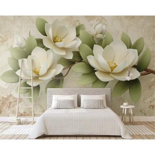 Beibehang Custom wallpaper mural new 3d embossed colorful carved flowers simple TV background wall floral mural Papel de parede