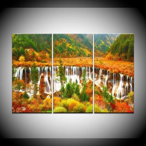 Free Shipping 3 piece wall art picture print on Canvas The beauty of the waterfull scenery Picture Modern Pictures home decor