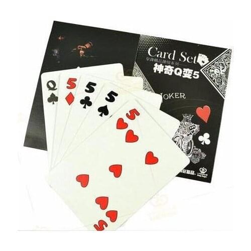Free shipping Q to 5 card set cards magic tricks magic cards close up magic,stage magic fun easy to do