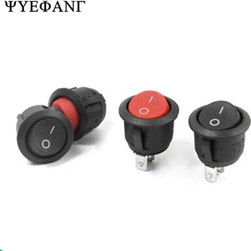 10Pcs 23mm Diameter Big Round Boat Rocker Switches Round Black White Red 2 Pin ON-OFF Rocker Switch 10A/125V 6A/250V