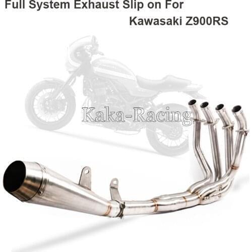 Slip On Motorcycle Exhaust muffler Escape Modified Motorbike Front mid Link Pipe 51mm Muffler tail For Kawasaki Z900RS 2017 2018