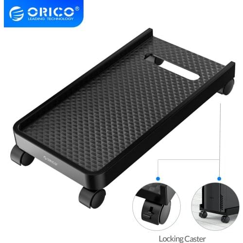 ORICO Computer Tower Stand Mobile CPU Holder Desktop ATX-Case with 2 Locking Wheels and 2 Caster Wheels for Gaming PC Case