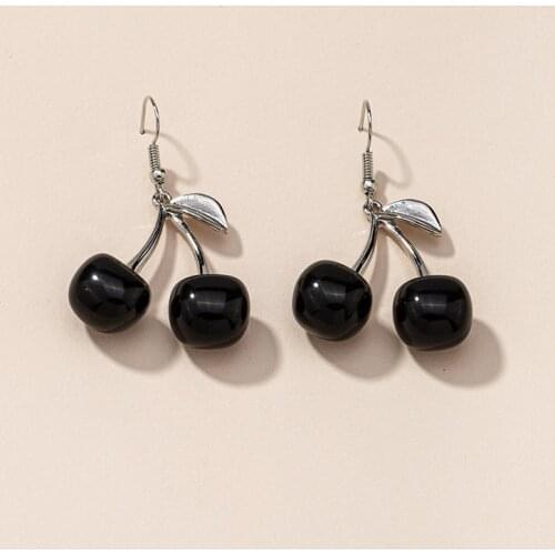 UJBOX Black Cherry Earrings for Women Girls