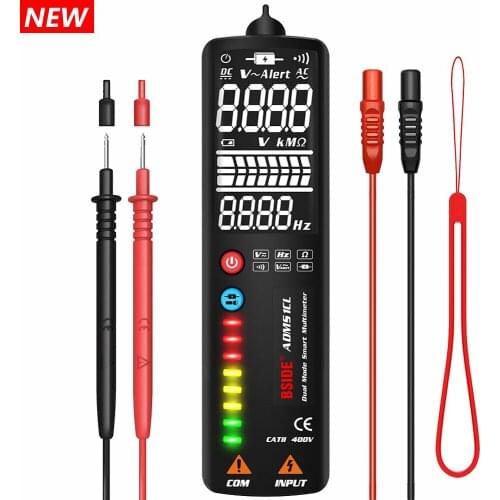 Mini Digital Multimeter ADMS1CL LCD DC AC Voltmeter+EBTN LCR Voltage Indicator Detector Screwdriver Hidden Wire Tester Meter