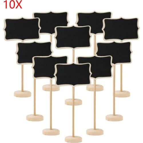 10Pcs Blackboard Wooden Chalkboard Mini Wood Message Notice Board Table Wedding Party Decor Write Information