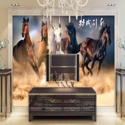 Dropship Colomac 3d Wallpaper Murals Horse To Success Horse Galloping Foto Mural Custom Wallpaper Living Room Papel De Pared