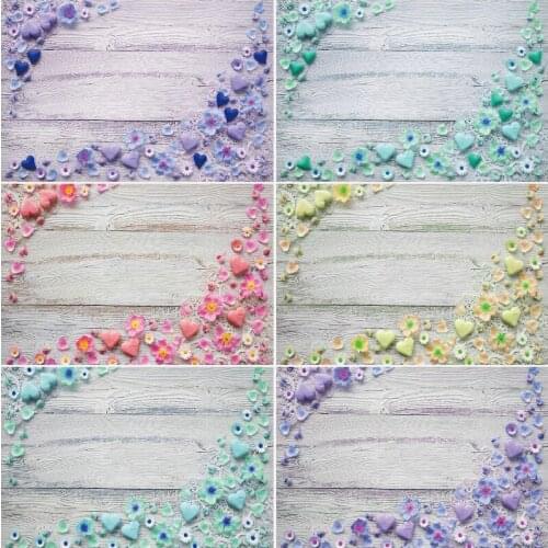 Wooden Board Backdrop Daisy Petal Love Heart Photography Background Birthday Baby Shower Party Decor Photo Booth Studio Props