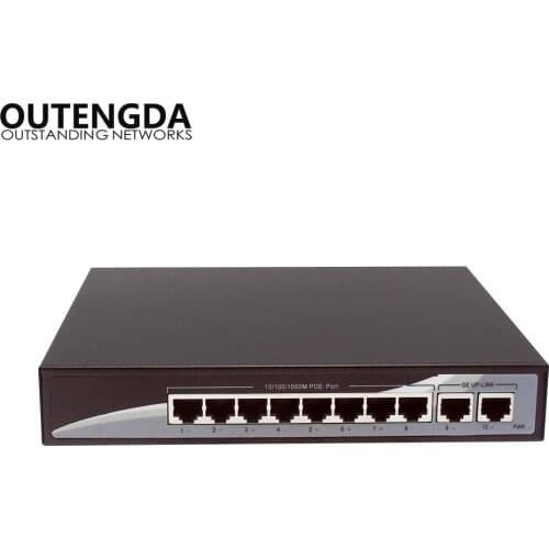 Gigabit 10 Port POE Switch 10/100/1000Mbps Poe Standard 802.3af/at Network Switch for IP Cameras and Wireless AP