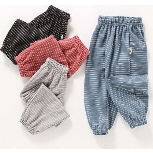 2020 Fashion Children Mosquito Pants Trousers For Boys Girls Summer Classical Cotton Trousers Baby Casual Harem Pants 2 4 5 6 7