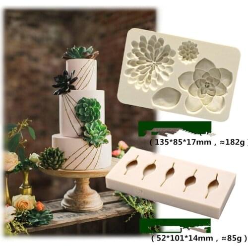 Simulation of fleshy flowers and plant leaves turning sugar silica gel mold DIY chocolate decorative cake baking mold
