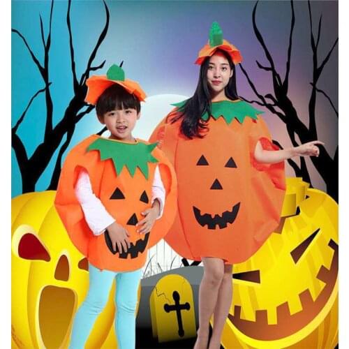 Double11 Halloween Costumes Masquerade Costume Parent-Child Suit Pumpkin Clothes Cosplay Props Pumpkin Hat Halloween Decoration