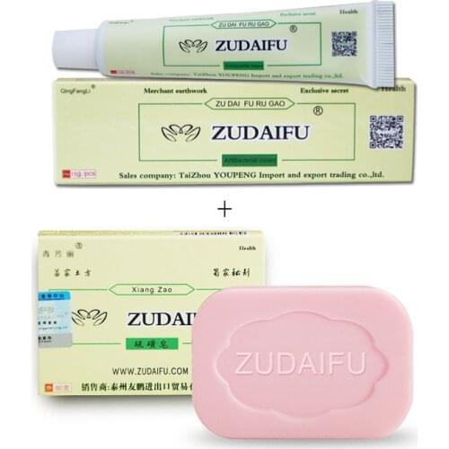 Zudaifu Skin Psoriasis Cream + Sulfur Soap Acne Psoriasis Seborrhea Eczema Anti Fungus Bath Whitening