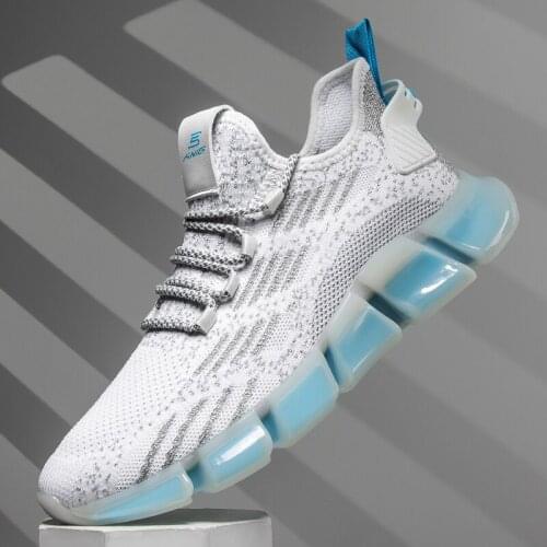 Fashion Hot Sale Men Sneakers Mesh Breathable Mens Running Shoes Sports Wild Casual Lightweight Comfortable Shoes Cushioning