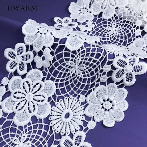 10yard High Quality Reticular Sexy White Sewing Trim African Arts Craft Lace Fabric Ribbon DIY 16cm Wedding Dress Accessories