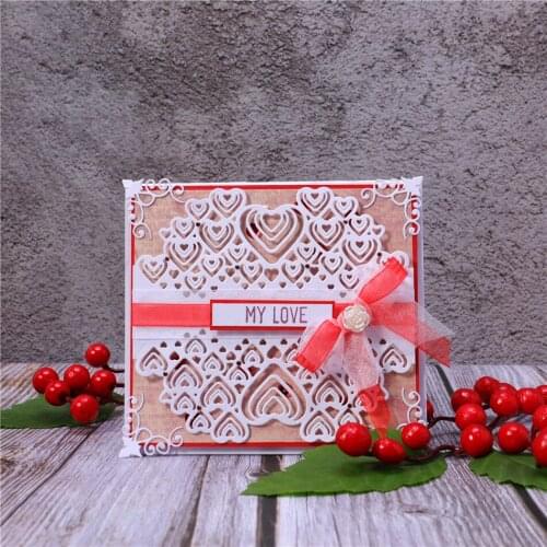 YaMinSanNiO Heart Background Metal Cutting Dies Scrapbooking Paper Craft Dies Diy Gift Etched Craft Paper Card Making Handmade