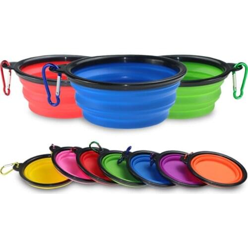 1/2Pcs Dog Bowl Foldable Eco Firendly Silicone Pet Cat Dog Food Feeder Travel Portable Feeding Bowls Puppy Doggy Food Container