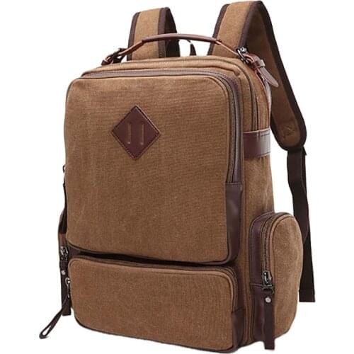 High Quality Brand New Trend Multi-purpose Men Vintage Canvas Laptop bag Man Travel Bags Retro Military Style Backpack
