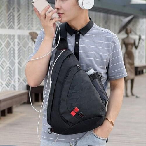 Men Waterproof Black Camouflage Small Chest Bag Boy Rucksack Male One Shoulder Sling Back Pack Crossbody Bags