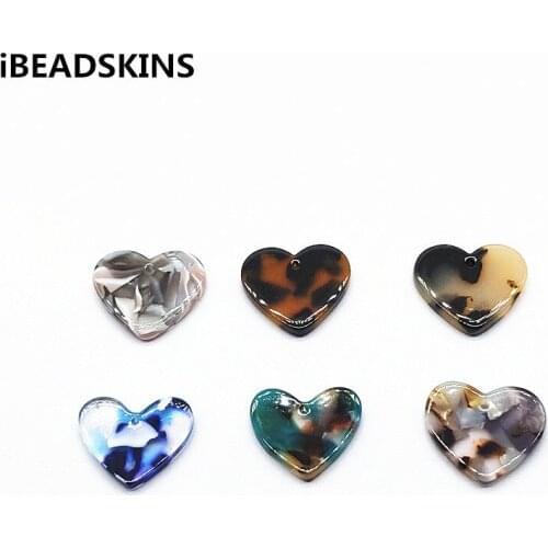 New arrival! 17x20mm 100pcs/lot Heart shape acetic acid charms for Earrings DIY parts,Jewelry Earrings Findings & Components