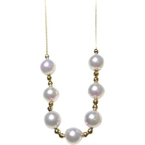 MADALENA SARARA Hot Sale Elegant Princess Style 8-9mm Round Freshwater Pearl Necklace Natural Customized