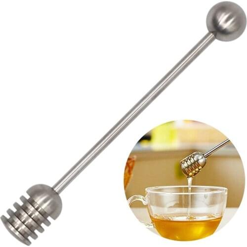 Beekeeper Tools Stainless Steel Straight Handle Metal Dipper Honey Stick Mixing Stick Tool Kitchen Cooking Apiculture Tools