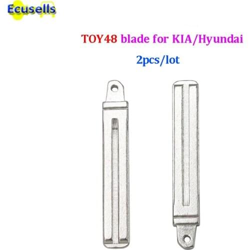2pcs/lot TOY48 blank Metal key blade suitable for Hyundai/Kia newer style car flip remote key