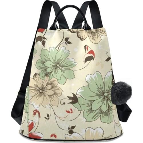 Fashion Flower Anti-Theft Women Backpacks Brand High Quality Waterproof Polyester Women Backpack Ladies Large Capacity Backpack
