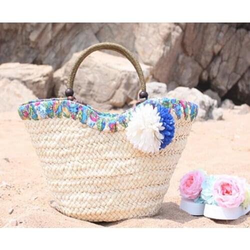 Big Flower Women Summer Straw Bag Solid Fashion Beach Bag Women Handbag Lady Beach Bag Women Handbags