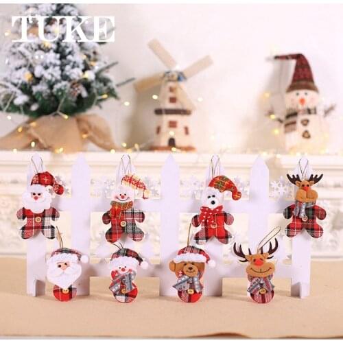 Happy New Year Christmas Ornaments DIY Xmas Gift Santa Claus Snowman Tree Pendant Doll Hang Decorations for Home Noel Natal