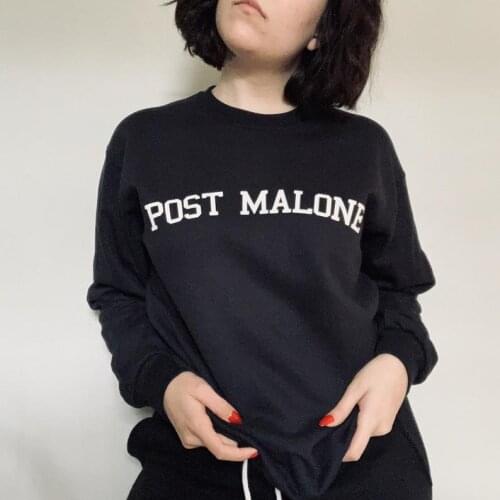 Skuggnas New Arrival Post Malone Block Letter Sweatshirt College Sweatshirt Hip Hop grunge Jumper Aesthetic Clothing