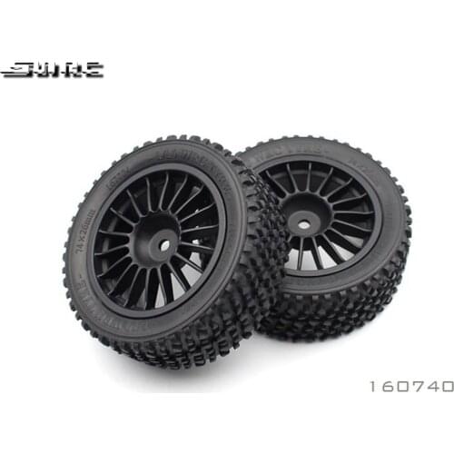 SN-RC 160740-BK 1:10 RCAccessories RALLY TYRE SET-FRONT PREGLUE BK(2)