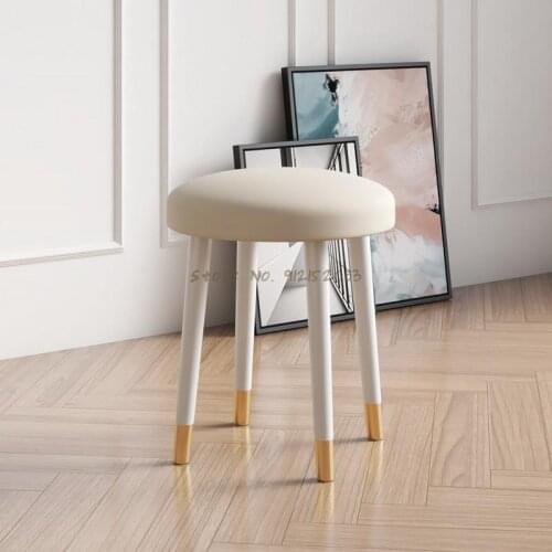 Modern minimalist dressing stool net red makeup stool manicure chair girl bedroom light luxury round stool home ins stool