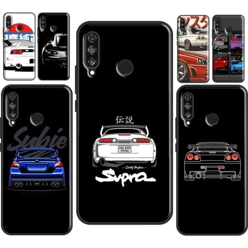 Sports Car JDM Drift Soft Case For Huawei P30 Lite P20 P40 Mate 10 20 Pro P Smart 2019 Z 2021 Phone Back Cover