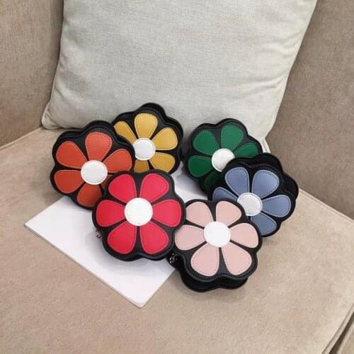 Flowers Messenger Bags Cross-Body Children Little Girls Cute 2021 All-Match Princess Shoulder Accessories Small PU Coin Purse