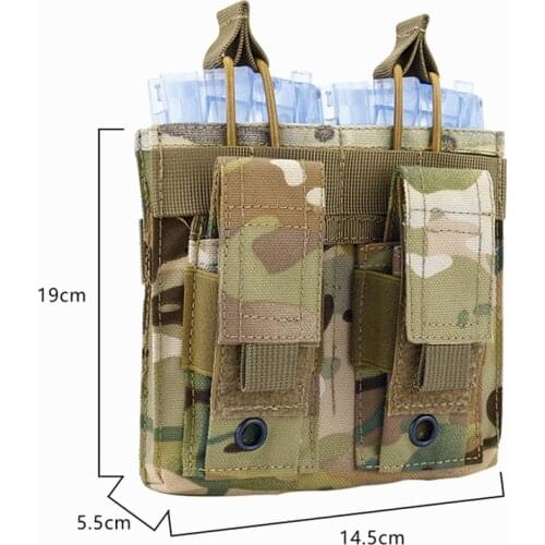 Outdoor Tactical 5.56 Double Mag Pouch Carrier Open-Top Tactical MOLLE Airsoft Mag Pouch
