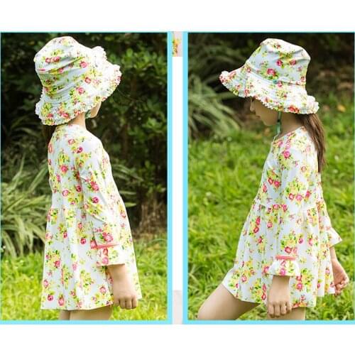 VIVOBINIYA Children Swimwear UPF50+ Baby Girls Swimsuit Kids Bathing Suit Child Floral Swim Suits 3pics Set Summer Clothing